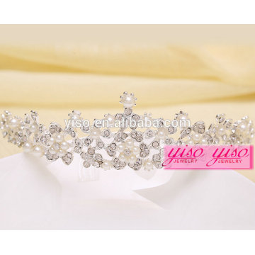 Los accesorios al por mayor del pelo de los aliexpress alean la tiara de la perla de la boda